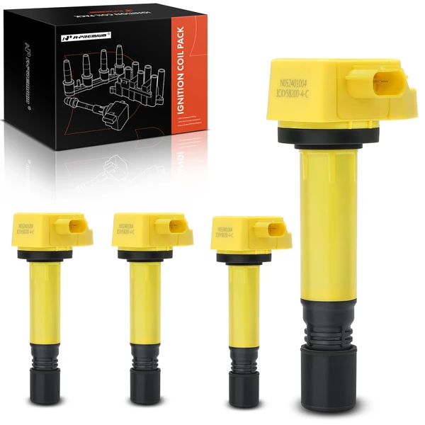 2006-2011 Honda Civic A Set of 4-Pc Ignition Coil 3-Blade Terminal Oval A-Premium APIC1229