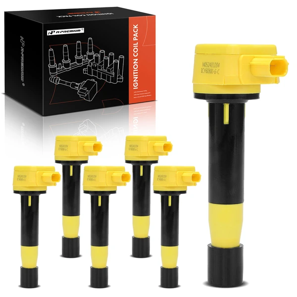 2010-2014 Acura TSX A Set of 6-Pc Ignition Coil 3-Blade Terminal Oval A-Premium APIC1147