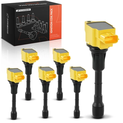 6 Pcs Yellow Ignition Coil