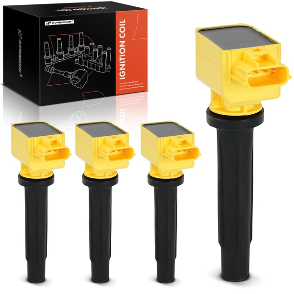 A Set of 4-Pc Ignition Coil 4-Blade Terminal Oval A-Premium APIC1486