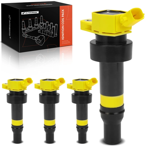 A Set of 4-Pc Ignition Coil 2-Blade Terminal Oval A-Premium APIC1485