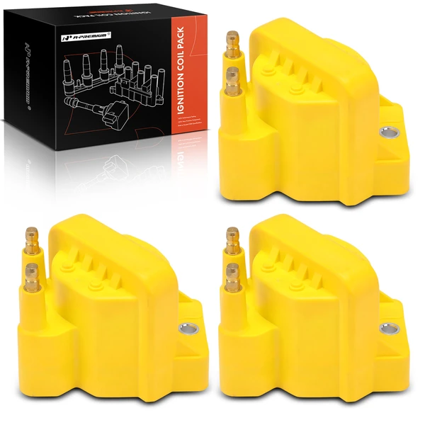 1990-1992 1998-1999 Chevrolet Lumina A Set of 3-Pc Ignition Coil 2-Blade Terminal Oval A-Premium APIC1488