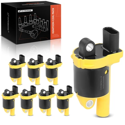 8 Pcs Yellow Round Ignition Coil