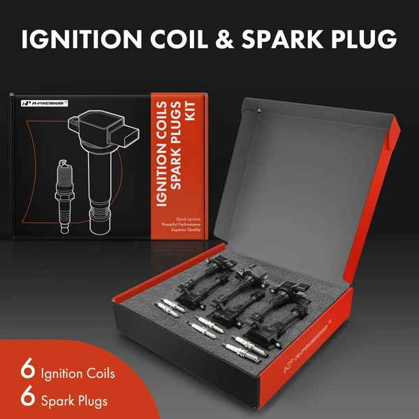 Ignition Coil and Spark Plug Kit Set of 12 Iridium Series, 3-Blade Terminal A-Premium APIC0780