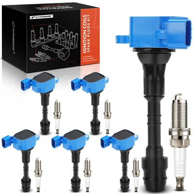6 Pcs Blue Ignition Coil & 6 Pcs Iridium Spark Plug Kit