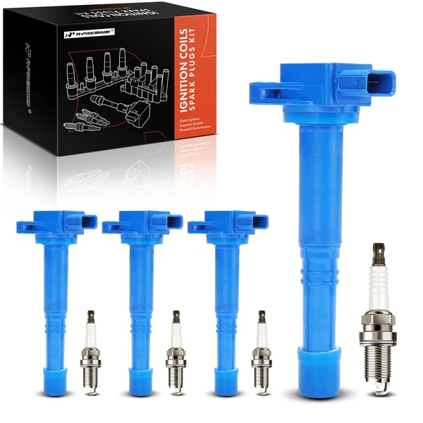 Ignition Coil & Iridium Spark Plug Kit Set of 8, 3-Blade Terminal A-Premium APIC1378