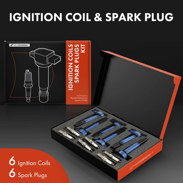 Ignition Coil and Spark Plug Kit Set of 12 Double Iridium Series, 4-Blade Terminal A-Premium APIC1179