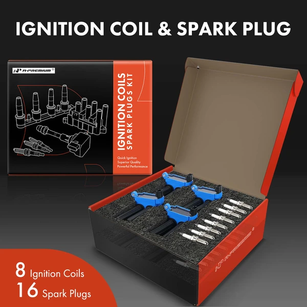Ignition Coil and Spark Plug Kit Set of A Set of 24 Double Iridium Series, 3-Blade Terminal A-Premium APIC1005
