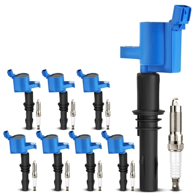 8 Pcs Blue Ignition Coil & 8 Pcs Iridium Spark Plug Kit
