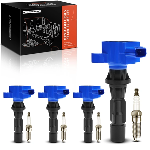 2006-2013 Mazda 3 Ignition Coils & Spark Plugs Kits Set of A Set of 8 Iridium Series, 3-Blade Terminal A-Premium APIC1515