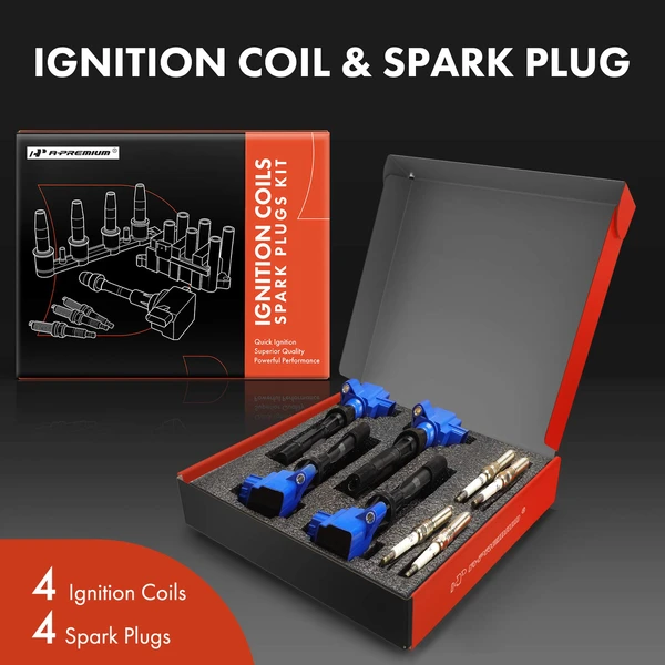 Ignition Coils & Spark Plugs Kits Set of A Set of 8 Iridium Series, 3-Blade Terminal A-Premium APIC1515