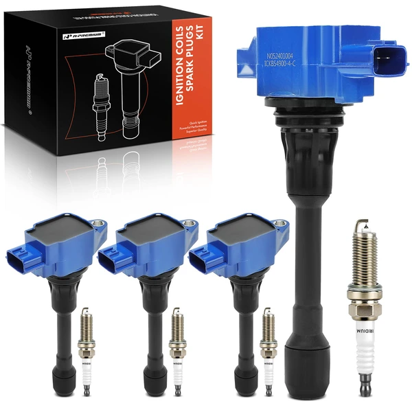 Ignition Coil and Spark Plug Kit Set of A Set of 8 Double Iridium Series, 3-Blade Terminal A-Premium APIC1100