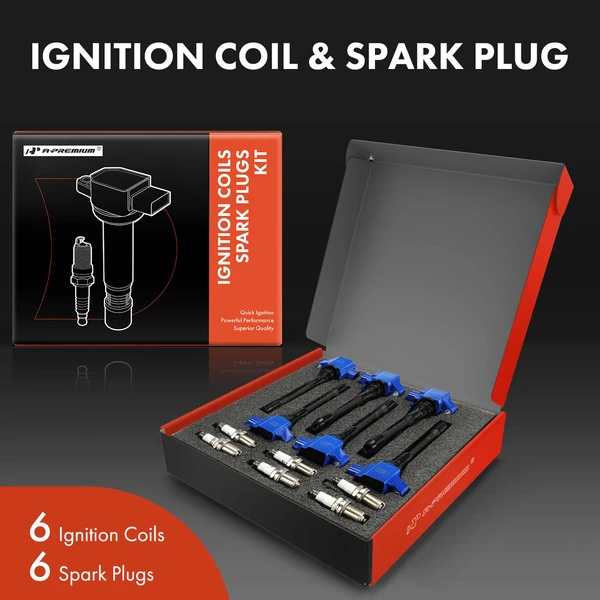 Ignition Coil and Spark Plug Kit Set of A Set of 12 Iridium Series, 3-Blade Terminal A-Premium APIC1101