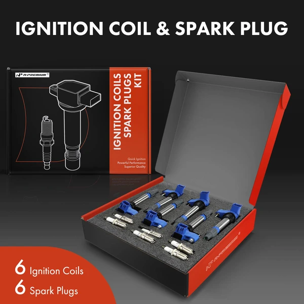 Ignition Coil and Spark Plug Kit Set of A Set of 12 Iridium & Platinum Series, 4-Blade Terminal A-Premium APIC1103