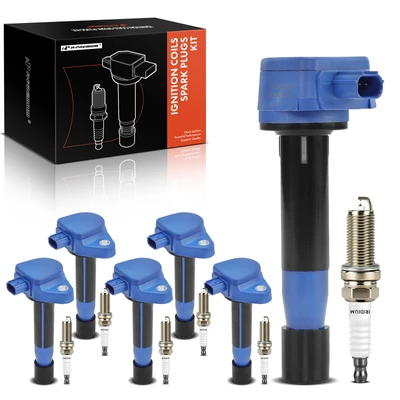 6 Pcs Ignition Coils & 6 Pcs Double Iridium Spark Plug Kits