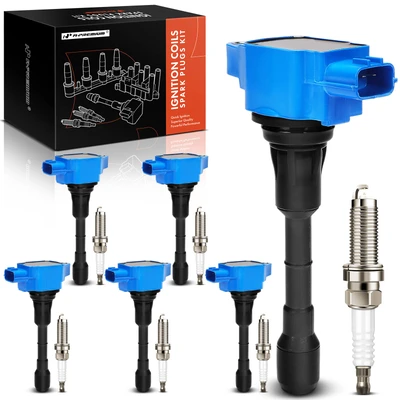 6 Pcs Blue Ignition Coil & 6 Pcs Iridium Spark Plug Kit