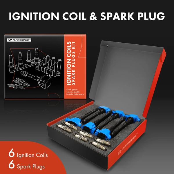 Ignition Coils & Spark Set of A Set of 12 Iridium Series, 3-Blade Terminal A-Premium APIC1385