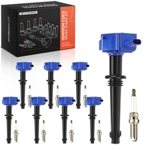 8 Pcs Blue Ignition Coil & 8 Pcs Iridium Spark Plug