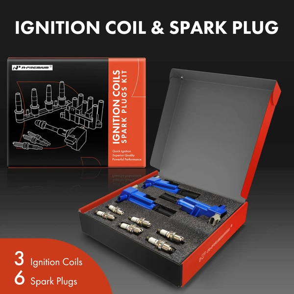 Ignition Coil Pack Set of 9 Iridium Series, 2-Blade Terminal A-Premium APIC1521