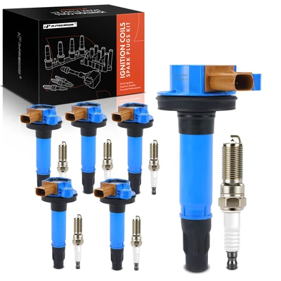 6 Pcs BLue Ignition Coils & 6 Pcs Iridium & Platinum Spark Plug Kits