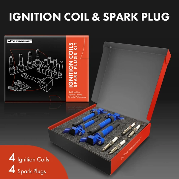 Ignition Coils & Spark Plugs Kits Set of A Set of 8 Iridium Series, 2-Blade Terminal A-Premium APIC1522