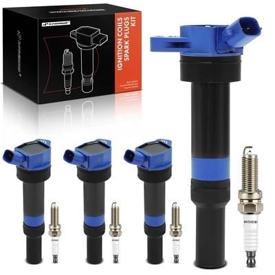 4 Pcs Ignition Coils & 4 Pcs Double Iridium Spark Plug Kits