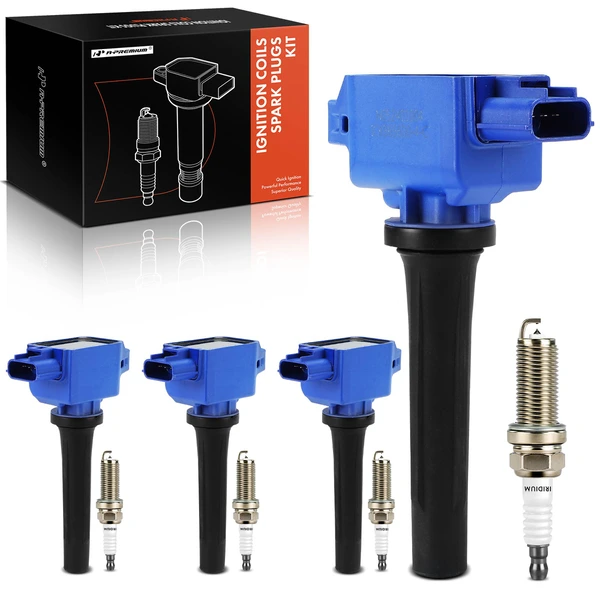 2012-2024 Mazda 3 Ignition Coil and Spark Plug Kit Set of A Set of 8 Iridium Series, 4-Blade Terminal A-Premium APIC1108