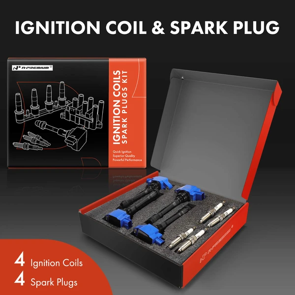 Ignition Coils & Spark Plugs Kits Set of A Set of 8 Iridium Series, 3-Blade Terminal A-Premium APIC1523