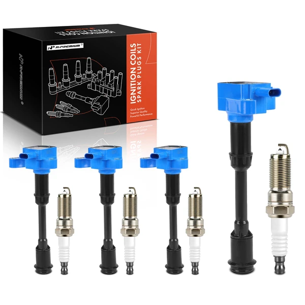 Ignition Coil and Spark Plug Kit Set of A Set of 8 Iridium & Platinum Series, 3-Pin Terminal A-Premium APIC1010