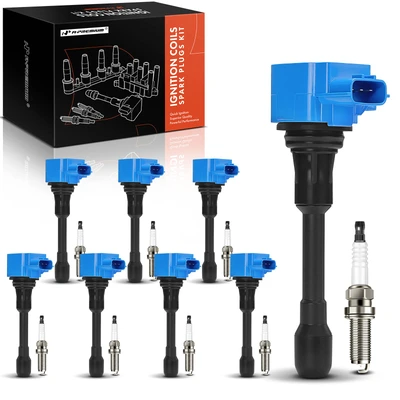 8 Pcs Blue Ignition Coil & 8 Pcs Iridium Spark Plug Kit