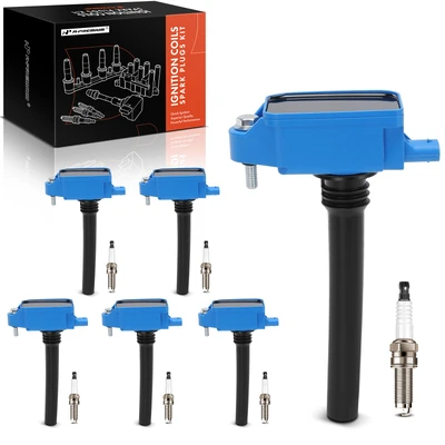 6 Pcs Blue Ignition Coil & 6 Pcs Iridium Spark Plug Kit