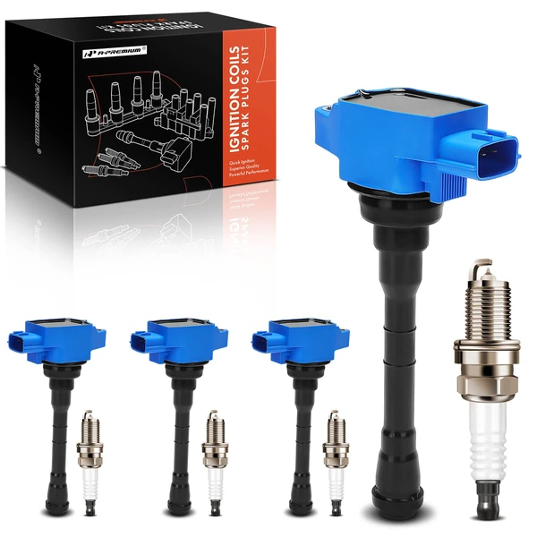 2021 Nissan Rogue Ignition Coils & Spark Plugs Kits Set of A Set of 8 Iridium & Platinum Series, 3-Blade Terminal A-Premium APIC1394