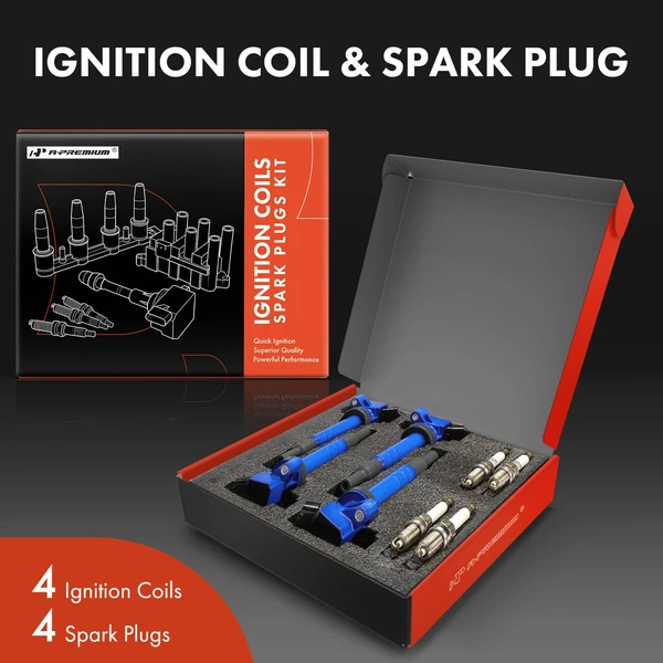 Ignition Coils & Spark Plugs Kits Set of A Set of 8 Iridium Series, 4-Blade Terminal A-Premium APIC1509