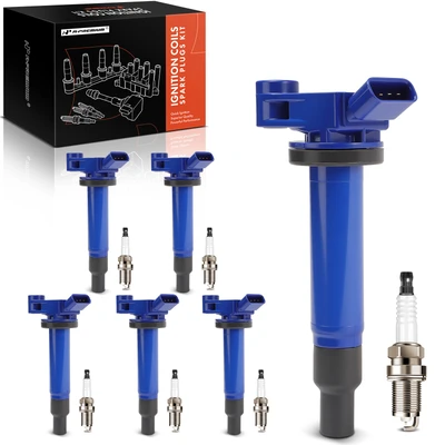 6 Pcs Blue Ignition Coil & 6 Pcs Iridium Spark Plug Kit