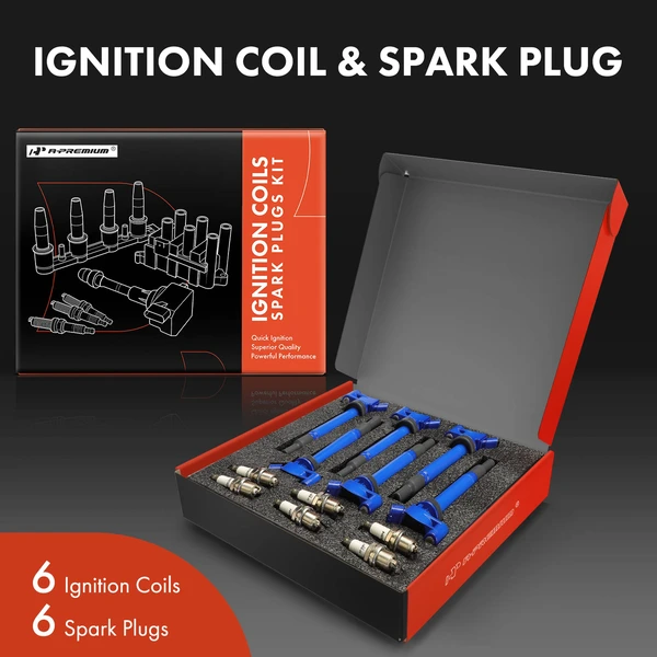 Ignition Coils & Spark Plugs Kits Set of A Set of 12 Iridium Series, 4-Blade Terminal A-Premium APIC1510