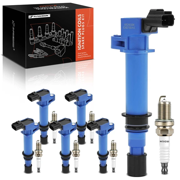 2006-2008 Dodge Ram 1500 Ignition Coil and Spark Plug Kit Set of A Set of 12 Double Iridium Series, 2-Blade Terminal A-Premium APIC1095