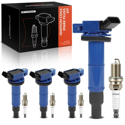 4 Pcs Ignition Coils & 4 Pcs Double Iridium Spark Plug Kits