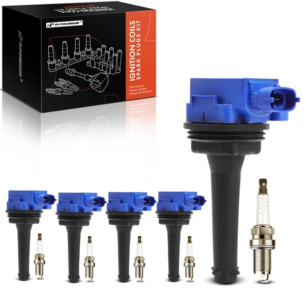 1999-2007 Volvo V70 Ignition Coil Pack Set of 10 Iridium Series, 4-Blade Terminal A-Premium APIC1511