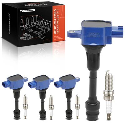 4 Pcs Ignition Coils & 4 Pcs Double Iridium Spark Plug Kits