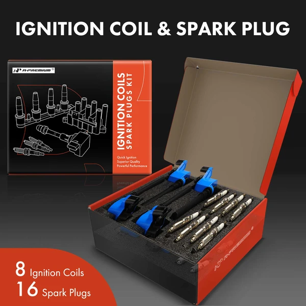 Ignition Coils & Spark Plugs Kits Set of 24 Iridium Series, 2-Blade Terminal A-Premium APIC1376