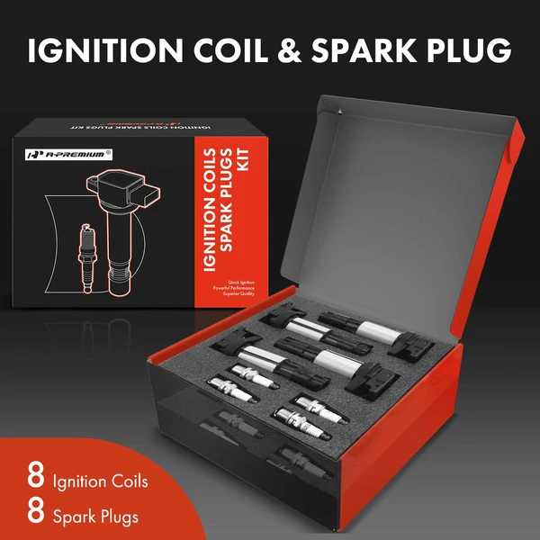 Ignition Coil and Spark Plug Kit Set of 16 Iridium Series, 3-Blade Terminal A-Premium APIC0611
