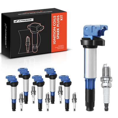 6 Pcs Blue Ignition Coil & 6 Pcs IRIDIUM Spark Plug Kit