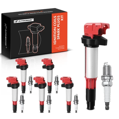 6 Pcs Red Ignition Coil & 6 Pcs IRIDIUM Spark Plug Kit