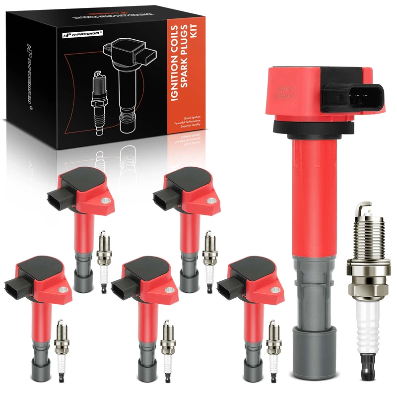 6 Pcs Ignition Coils & 6 Pcs Iridium & Platinum Spark Plug Kits for Honda Acura