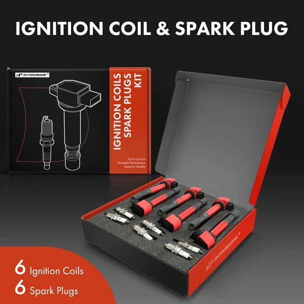 Ignition Coil and Spark Plug Kit Set of 12 Iridium & Platinum Series, 3-Blade Terminal A-Premium APIC1190