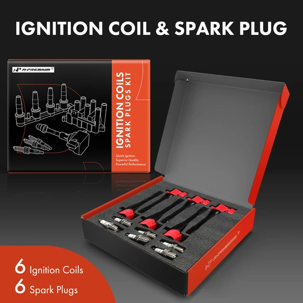 Ignition Coil & Iridium Spark Plug Kit Set of 12, 3-Blade Terminal A-Premium APIC1397