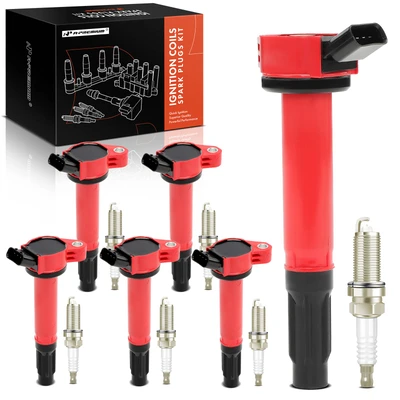 6 Pcs Ignition Coils & 6 Pcs Double Iridium Spark Plugs