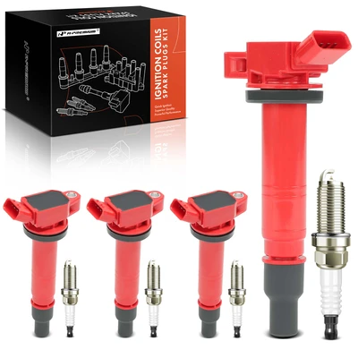 4 Pcs Ignition Coils & 4 Pcs Iridium & Platinum Spark Plug Kits