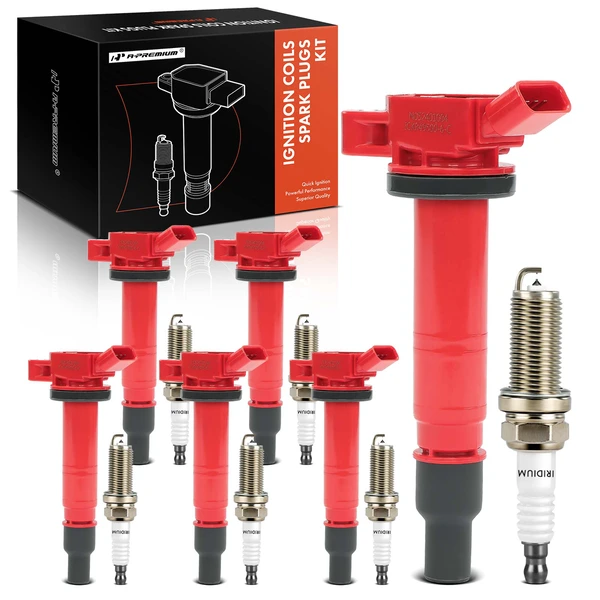 2003-2010 Toyota 4Runner Ignition Coil and Spark Plug Kit Set of A Set of 12 Iridium & Platinum Series, 4-Blade Terminal A-Premium APIC1113
