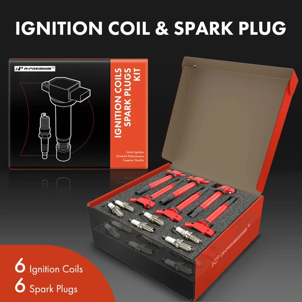 Ignition Coil and Spark Plug Kit Set of A Set of 12 Iridium & Platinum Series, 4-Blade Terminal A-Premium APIC1113